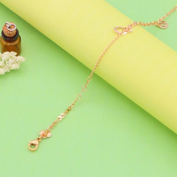 "Trendy Rose Gold Anklet with Charms, XPAL1043 - Picture 5 of 12